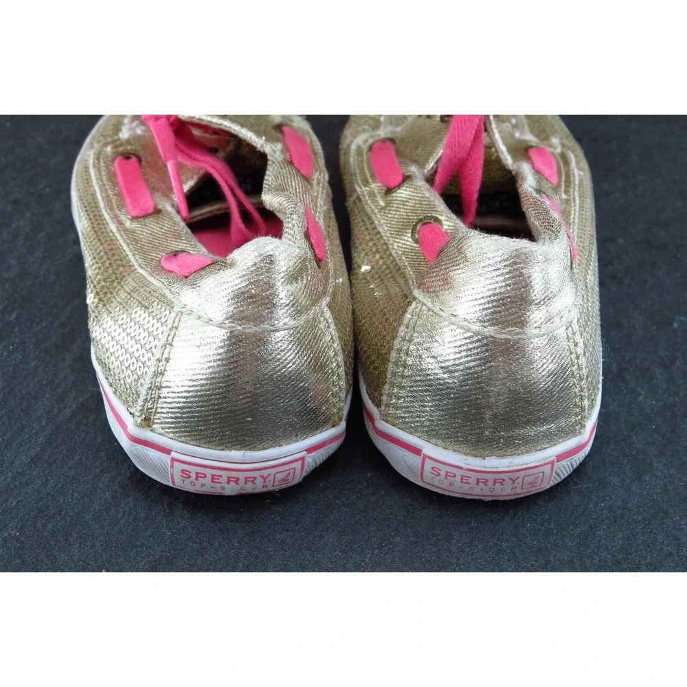 Sperry Top-Sider Youth Girls Shoes Size 2.5‎ M Light gold Boat Shoe Sequins